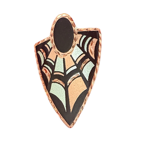 Geometric Art Handcrafted Copper  Deco Brooch